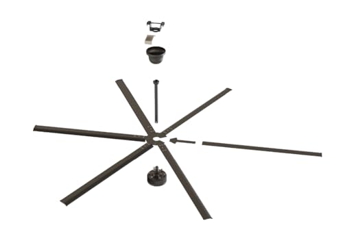 Image of 144-Inch HVLS Industrial Ceiling Fan Large Commercial Ceiling Fan +32,000 CFM with Remote, PMSM Motor, 6 Speeds, Reversible, for Warehouse, Gym, Barn, Shop, Garage | Orion 144 inch (Black)