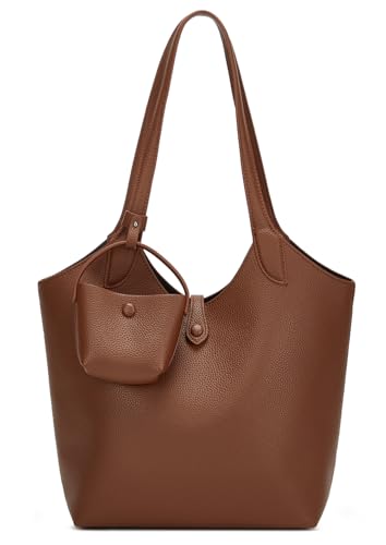 Retro PU Leather Shoulder Bag Medium Bucket Tote Handbag Quilted Hobo Underarm Purse Satchel Commuting Dating Travel