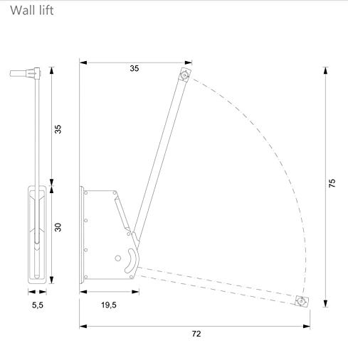 Wood Technology Superlift Pull Down Closet Rod System, Grey, With Back-Wall Mounting Brackets For Wardrobe Storage #TOP6