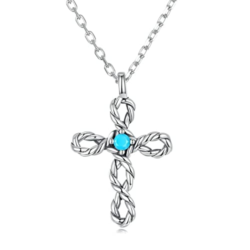 Collier croix argent hypoallergénique et turquoise fine pour en finir avec les bijoux ternes
