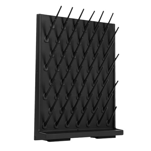 GMSLuu Bottle Drying Rack, 52 Pegs Lab Drying Rack Lab Glassware Drying Rack, Wall Mounted & Countertop Standing Bottle Drying Rack for Lab, Industrial, School. (Black)
