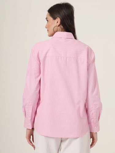 Image of Style Quotient Women Solid Smart Casual Oversized Polycotton Shirt