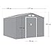 HATTORO S250 Metall Gerätehaus 277x259x193 cm (BxTxH) Geräteschuppen Garten Schuppen Gartenhaus Satteldach Grau Anthrazit