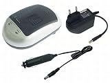 PowerSmart® 230V Ladegerät + Kfz-Ladekabel für Canon DM-MV, DM-MV4, Elura 10, Elura 2, Elura 20, MV3, MV4, IXY DVM2 Serien BP-406, BP-407, BP-412, BP-422