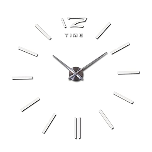 Horloge murale 3D acrylique transparente et silencieuse pour salon moderne