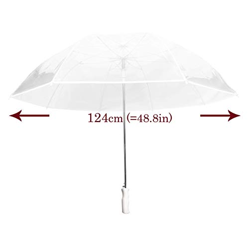 Smati Large Transparent Golf Umbrella - Solid; Diameter= 124Cm; Automatic Opening; Men/Women Umbrella; For 2 People; White Border Colour ; Wedding’s Umbrella #TOP4