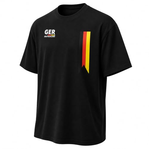 Trikot Deutschland EM 2024 T-Shirt schwarz - zur Fußball Europameisterschaft Germany - Unisex & extra weich - Herren & Damen - schwarz L