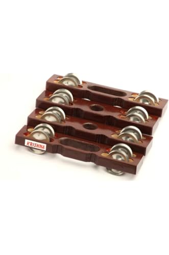 Image of Wooden Pair of Kartal Hand-Cymbals Indian Musical Percussion Instrument