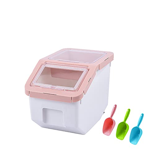 Toolzia Dog Food Storage Container 6kg, Pet Food Airtight Storage Bin Dog Food Storage Box Dry Pet Food Storage Container (Pink Small)