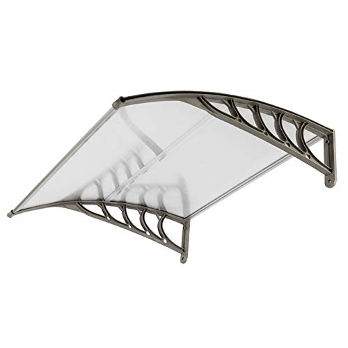 4080120-Window-Awning-Overhead-Door-Polycarbonate-Cover-Front-Door-Outdoor-Patio-Canopy-Cover-UV-Rain-Snow-Protection-Hollow-Sheet-40×40-Gray 4080120 Window Awning Overhead Door Polycarbonate Cover Front Door Outdoor Patio Canopy Cover UV Rain Snow Protection Hollow Sheet 40×40 Gray