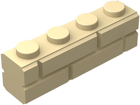 Classic Beige Bricks Bulk,300 Pcs Masonry Profile Bricks, Beige Wall Bricks Blocks, Compatible with Lego Parts and Pieces Beige 1x4 Wall Bricks