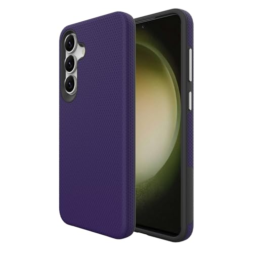 Image of NOXO Ultra-Hybrid Triangle Back Case Cover for Samsung Galaxy S25 Fe, | Shockproof Design | Camera Protection | Soft TPU & Rugged PC | Bumper Case Cover for Samsung S25 Fe, (Deep Purple)