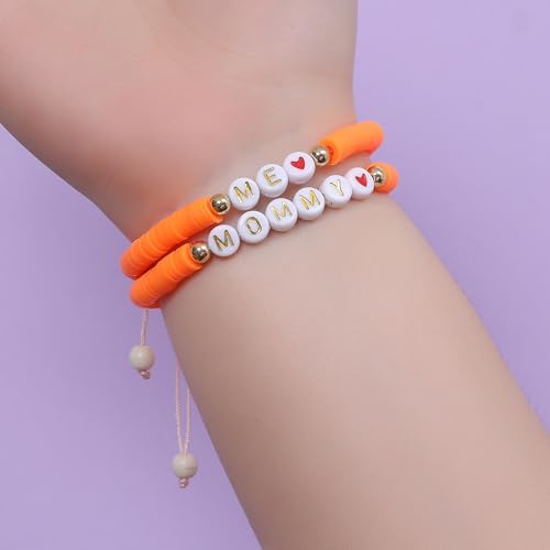 Image of First Day of Preschool Bracelet Back to School Gifts for Kindergarten / Preschool / School Gift Mama and Mini Adjustable Mother Daughter Bracelets as Supplies for Girls to Relieve Study Anxiety