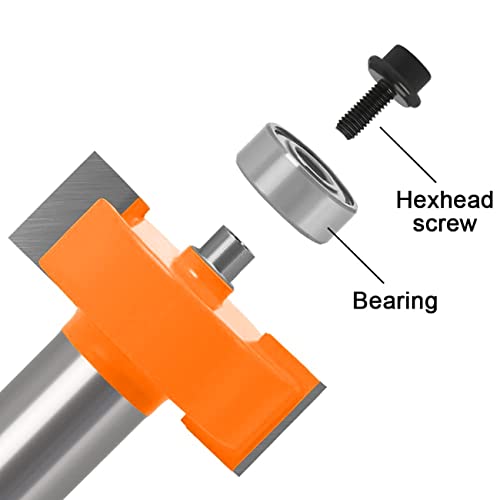 Promsa 1/4 Inch Shank Rabbet Router Bits, 2Pcs Carbide Rabbeting Router Bit Set With 5 Bearings Set (1/2", 5/8", 3/4", 7/8", 1-1/8") (1/4 Inch Router Bit Set) #TOP4