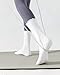 Yawlsow 4 Pairs Pilates Grip Socks for Women, Cute Ruffle Frilly Yoga Socks Non Slip, Cotton Crew Sports Sock for Barre, Hospital (US, Alpha, One Size, Regular, Regular, All White)