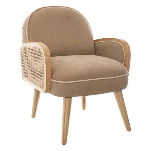 Atmosphera - Fauteuil pour Enfant Taupe accoudoir Cannage H 56 cm