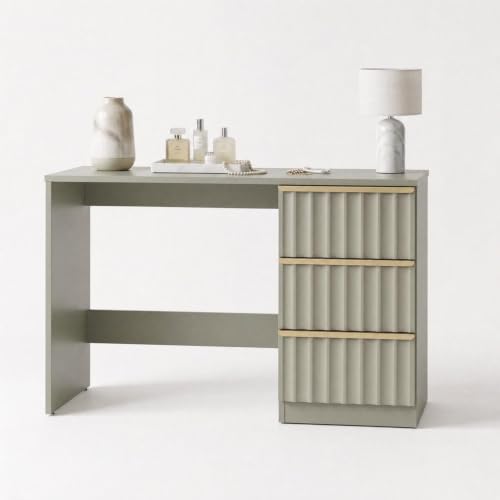 Image of FWStyle Lania Green 3 Drawer Dressing Table Vanity Desk with Storage