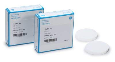 GE Healthcare 1441-125 Grade 41 Fast Ash Less Filter Paper, Circle, 125 mm Diameter (Pack of 100)