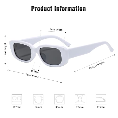 Image of Trendy Rectangle Sunglasses Polarized Women Men Chunky Thick TR90 Frame Shade UV400 TAC Lens Lightweight