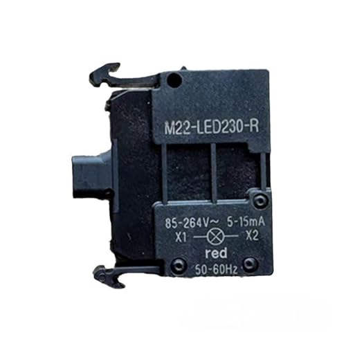 Culot LED frontal M22-LED230-R rouge pour sécuriser les arrêts d'urgence 230V