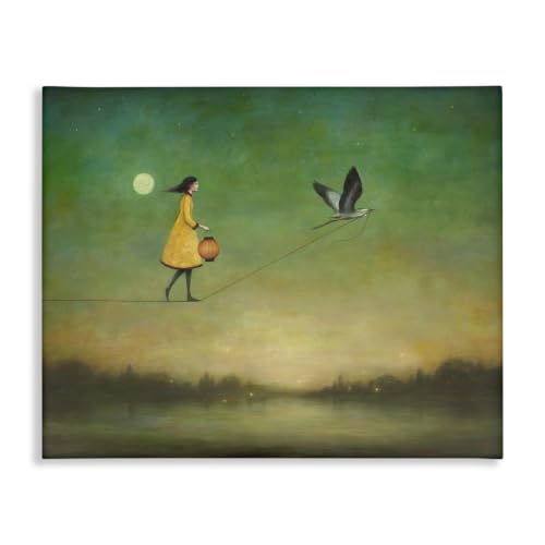 Bird Following Girl Surreal, 16 x 20 Inch Canvas Wall Art