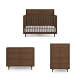 Child Craft Surrey Hill Design 4-in-1 Convertible Baby Crib Nursery Furniture Set, Baby Bed, 3 Drawer Dresser and Chest Drawer, for Babies, Toddlers and Kids Bedroom (3 Piece - Toasted Chestnut)