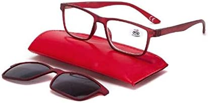 Occhiali Da Lettura Uomo-Donna Clip On Solare Con Calamita Incluso Fodero  Omaggio +1,00 +1,50 +2,00 +2,50 +3,00 +3,50 (BLU, 1,00) : Amazon.it