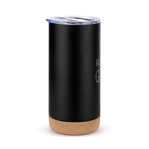 Demdaco Rise And Grind Matte Black 17 Ounce Stoneware Travel Coffee Tumbler Mug #TOP2