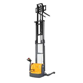 APOLLO Full Electric Pallet Stacker with Straddle Legs, 3300 lbs Capacity, 220" Lifting Height, Adjustable Forks