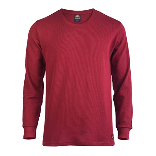 Knocker Men's Mid Weight Waffle Thermal Shirt (S, Burg) Burgundy