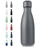 Volhoply Botella de agua pequeña de acero inoxidable de 350 ml, sin BPA, con...