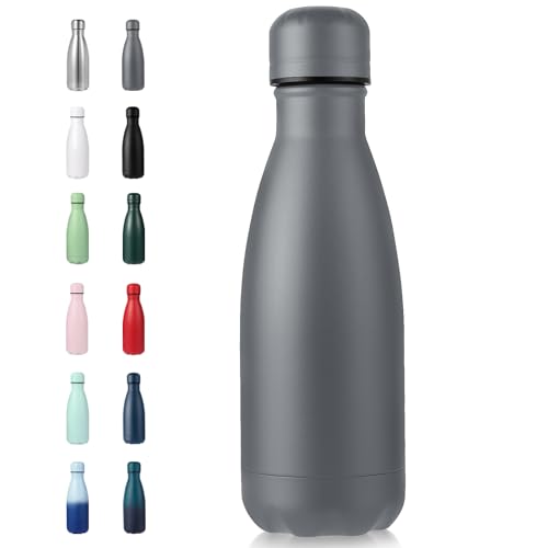 Volhoply Botella de agua pequeña de acero inoxidable de 350 ml, sin BPA, con aislamiento térmico, termo de doble pared en forma de cola, mantiene el frío 24 horas y el calor 12 horas, para bolso de