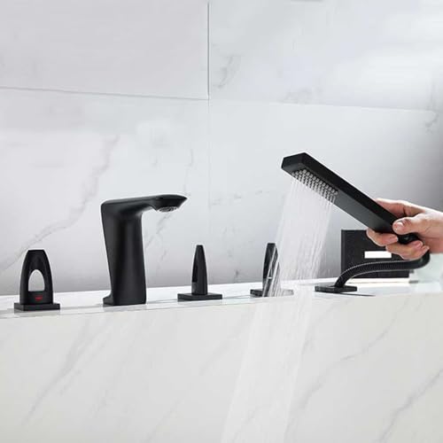 Mitigeur de Bain 5 Trous pour un Bain Relaxant avec Douchette Orientable - 5
