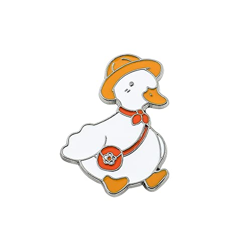 Cartoon cute animal Duck chick brooch Crown Yellow duck skateboard Funny cartoon badge bag clothing pin Cartoon Funny Badge Jewelry Gift for Kid (Duck-4)