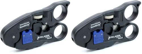 Image of Paladin Tools PA1119 UTP /COAX Cable Stripper & Cutter | Ethernet POE RG6, RG6 Quad, RG59 Coax, CAT5, CAT5E, CAT6, UTP /STP (Pack of 2)