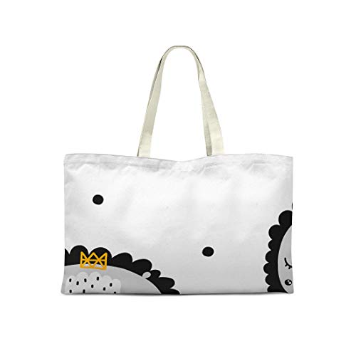 Bonamaison Sac Fourre-Tout İmprimé, Sac D'Épicerie, Sac À Provisions, Pliable, Sac en Toile avec Longue Poignées, Taille: 50x40 Cm Cover