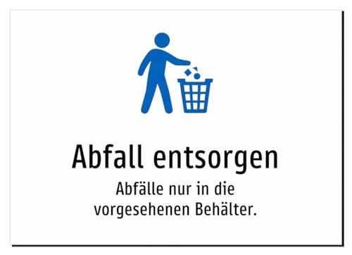 Abfall entsorgen - Abfälle nur in die vorgesehenen Behälter. –