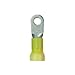 Panduit PV4-10RX-E Ring Terminal, Large Wire, Vinyl Expanded Insulation, 4 AWG Wire Range, #10 Stud Size, Yellow, 0.05" Stock Thickness, 0.515" Max Insulation, 0.55" Terminal Width, 1.87" Terminal Length, 0.2" Center Hole Diameter (Pack of 20)