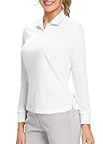 Hiverlay Polo Shirts for Women Golf Shirts Dry Fit Long Sleeve Collar Lightweight Tennis Tops for Wo