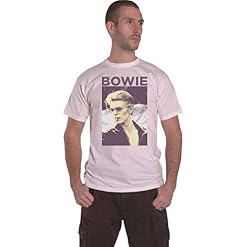 David Bowie T Shirt Smoking Logo Nouveau Officiel Unisex Blanc - Les Beatles, Paul McCartney, John Lennon, RIngo Starr, George Harrison
