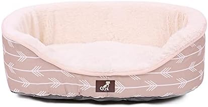 AllPetSolutions Bella Dog Bed Large - Removable Machine Washable Durable Warm Soft Comfy Bed for Home or Dog Crate  Reversible Cushion - Grey 80x62x20.5cm