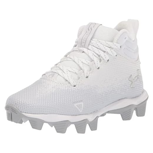 Under Armour Spotlight Fran 2.0 Jr. Road Running Shoe, (100) White/Metallic Silver, 6 US Unisex Big Kid