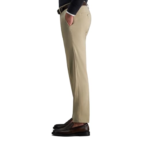 Image of Haggar Men's Cool Right Performance Flex Straight Fit Flat Front Pant