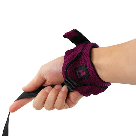 Image of Gooby Soft Mesh Wristband Surfer Leash, Purple, 6 FT | Hands-free wristband; Breathable padded mesh; 6 ft; Adjustable hook-and-loop fastener; Match your harness