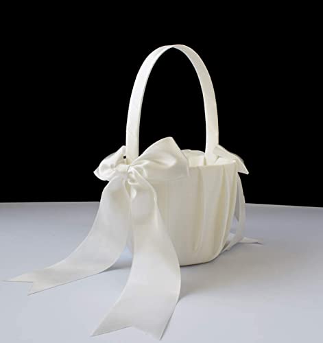 Atailove Flower Girl Basket For Weddings - Cute Cherish Fairy Flower Baskets (Ivory) #TOP1