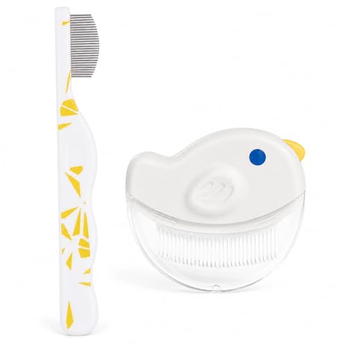 Petobey 2 Pack Pet Eye Face Comb for Dogs Cats Fine Tooth Eye Booger Tear Stain Remover Cat Brush for Shedding Cat Brushes for Indoor Cats Deshedding Tool Short Hair Dogs Puppies Rabbits White