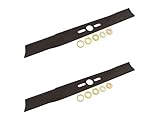 2x 45 cm Ersatzmesser mit Reduzierringen 25,4mm für Ihren Rasenmäher
