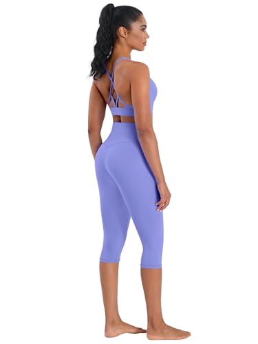 Image of Sunzel Sunzfly Capri Leggings for Women, High Waisted Yoga Pants with Tummy Control for Workout Running Gym