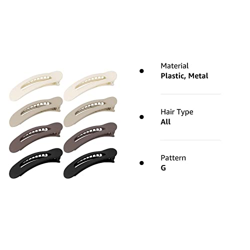 Aco-Uint 8 Pack Hair Clips For Women, Flat Hair Clips Alligator Hair Clips For Styling Sectioning Non-Slip Hair Claw Clips, French Clips Large Hair Barrettes Duck Billed Hair Clips Hair Styling Accessories For Women #TOP7