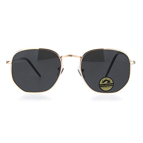 SA106 Polarized Lens Mens Rectangular Metal Rim Retro Dad Sunglasses